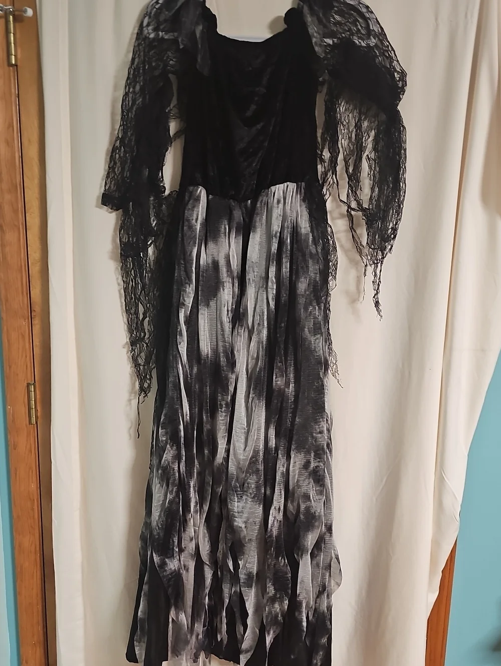Spirit Black Cemetery Bride Veiled Gown